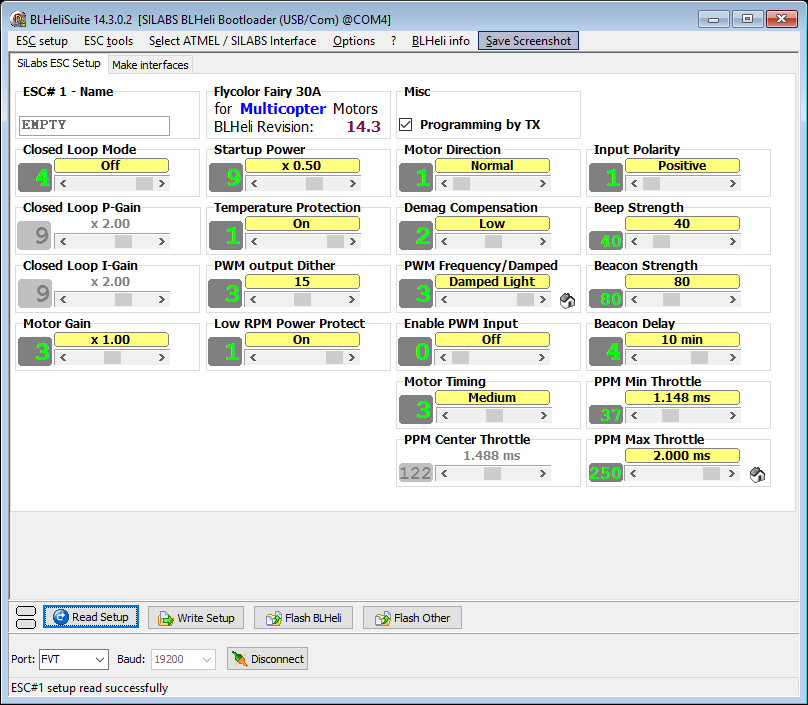 BLHeli Settings