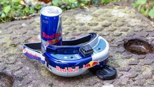 custom fatshark FPV goggles on ground