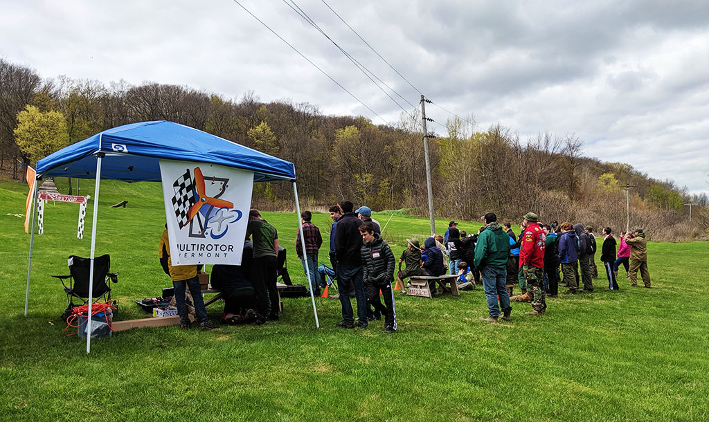 Race day setup with lots of spectators