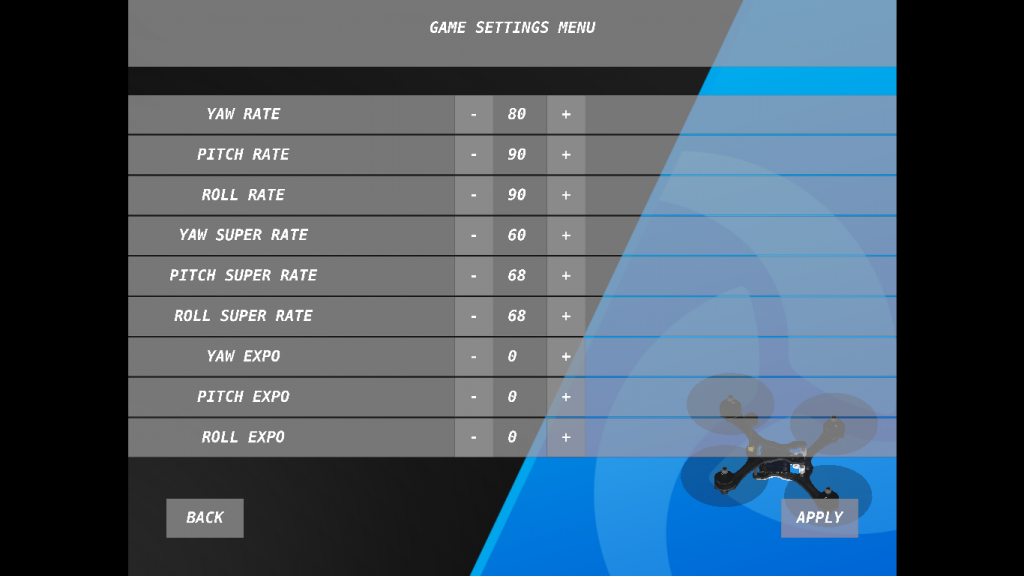 Flowstate rate settings