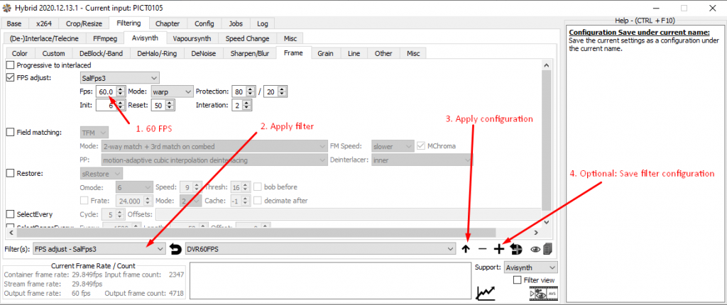 Hybrid - Filter Settings