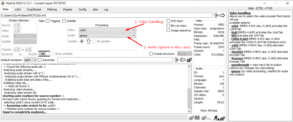 Hybrid - Output settings