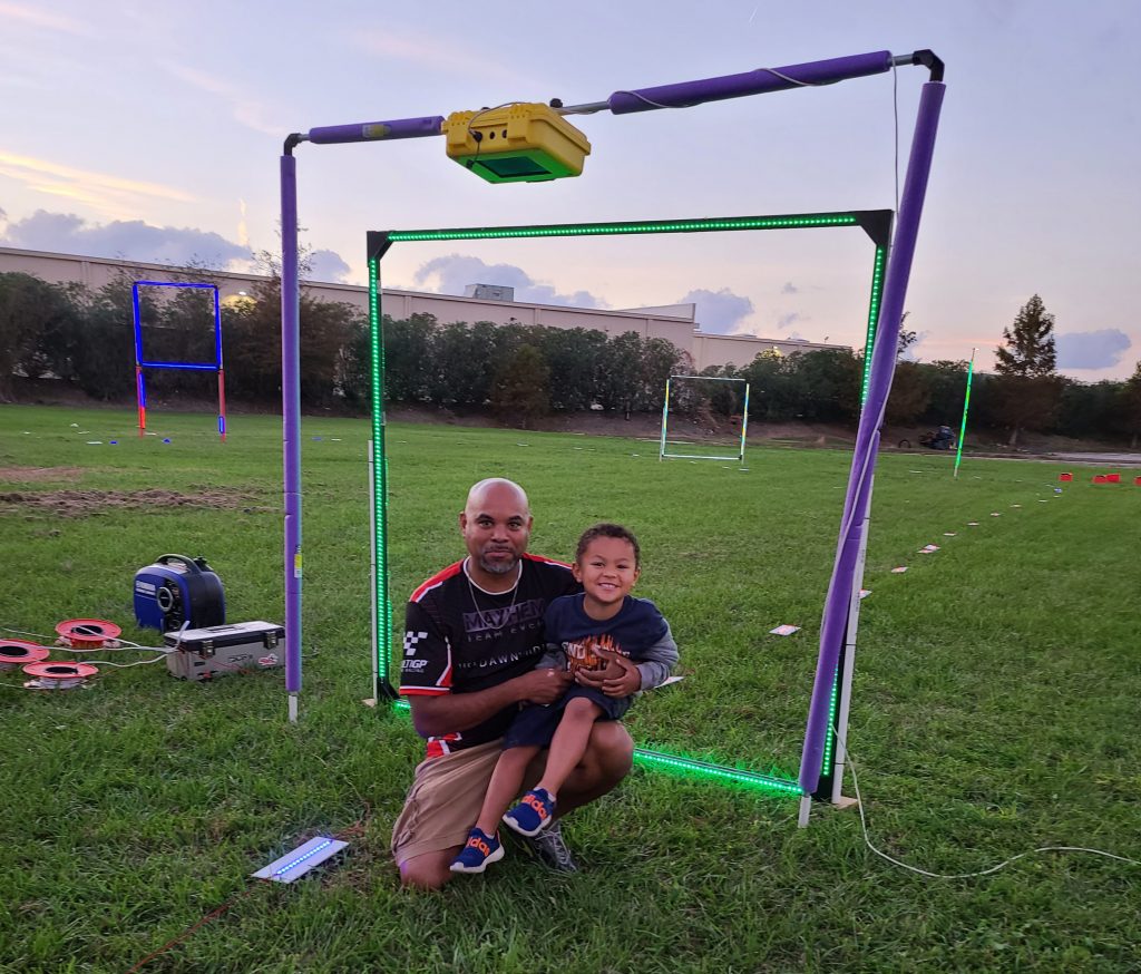 Kelvin Williamson and son at a DJI digital FPV race