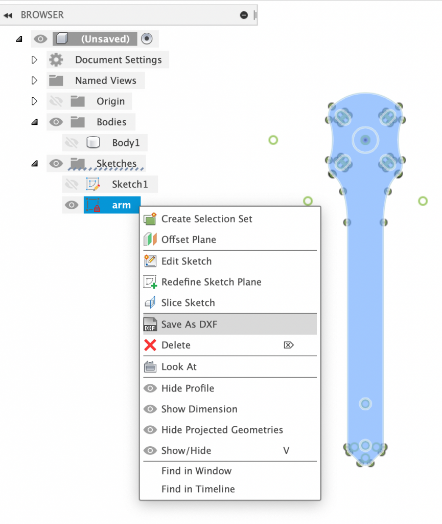 Fusion360 Export as DXF