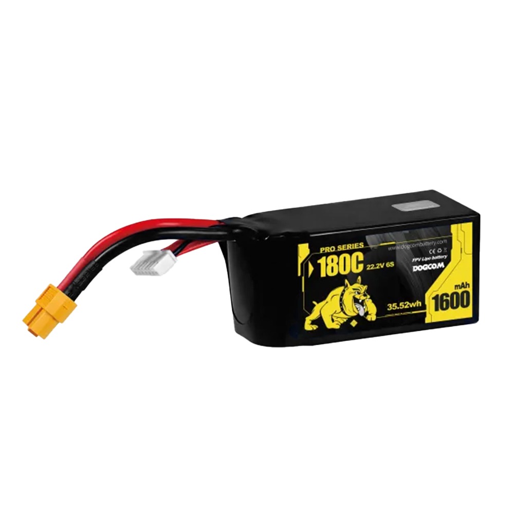 DOGCOM 1600mAh 6S 180C 22.2V LiPo Battery XT60 [DG]