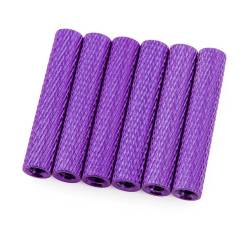 25mm Aluminum Textured Standoff Spacers (Set of 6) - Dark Purple