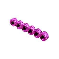 3mm Aluminum Textured Spacers (Set of 6) - Purple