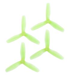 RaceKraft 5x4.5 Clear Blunt Nose Tri-Blade (Set of 4 - Green)