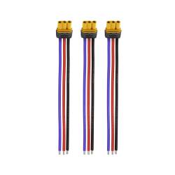 Amass MR30 18AWG LiPo Pigtail w Protective Sleeve - Female (3Pcs)