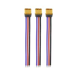 Amass MR30 18AWG LiPo Pigtail w Protective Sleeve - Male (3Pcs)
