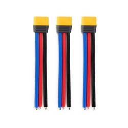Amass MR60 12AWG LiPo Pigtail w Protective Sleeve - Male (3Pcs)