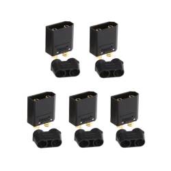 Amass XT90H Power Connectors - Male (Black - 5pcs)