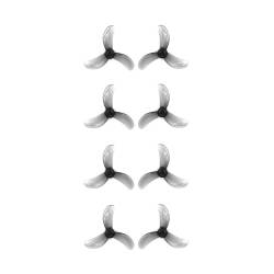Flywoo 1608 3-Blade 1.5mm Shaft 40mm Propellers (Set of 8) - Clear Black