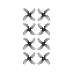 Flywoo 1609 4-Blade 1.5mm Shaft 40mm Propellers (Set of 8) - Clear Black