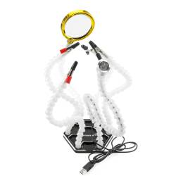 Lumenier Helping Hands w/ 6 Arms, LED Light, Magnifying Glass, and Fan