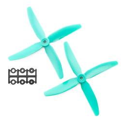 HQProp 5x4x4 Skitzo CCW Propeller - 4 Blade (2 Pack - Blue)