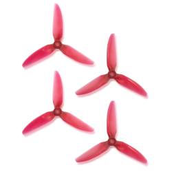 HQProp DP 5x4.8x3 PC V1S Light Red Propeller - 3 Blade (2CW+2CCW)