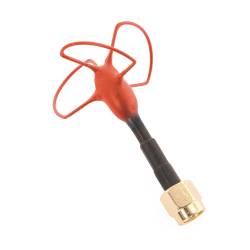 Omnivision 5.8GHz "Stubby" 3-Lobe FPV Antenna (LHCP) - Red