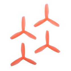 RaceKraft 5x4.5 Clear Blunt Nose Tri-Blade (Set of 4 - Orange)
