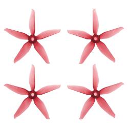 RaceKraft 3054 Clear Red 5-Blade (Set of 4) 
