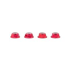 Lumenier M5 Red Aluminum Low Profile Lock Nut (set of 4 CCW)