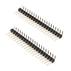 Right Angle Pin Header 1 Row, 20 Pin, 2.54mm Pitch (2pcs)