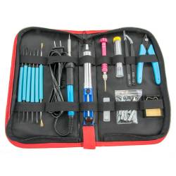 Soldering Iron Kit w/ Adjustable Temperature + Desoldering Pump (20 Pcs)
