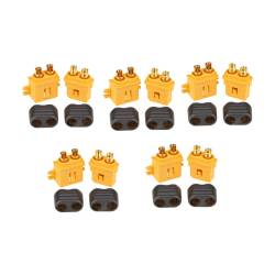Amass XT60-L LiPo Locking Connector Set w/ Lock Protective Sleeve (5 Pairs)
