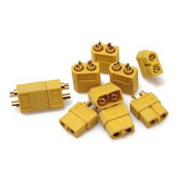 Lot De 5 Connecteurs XT60i Femelles Avec Gaine – Pour Batteries RC, Drone FPV, Panneaux Solaires – 30A/60A – 12 AWG