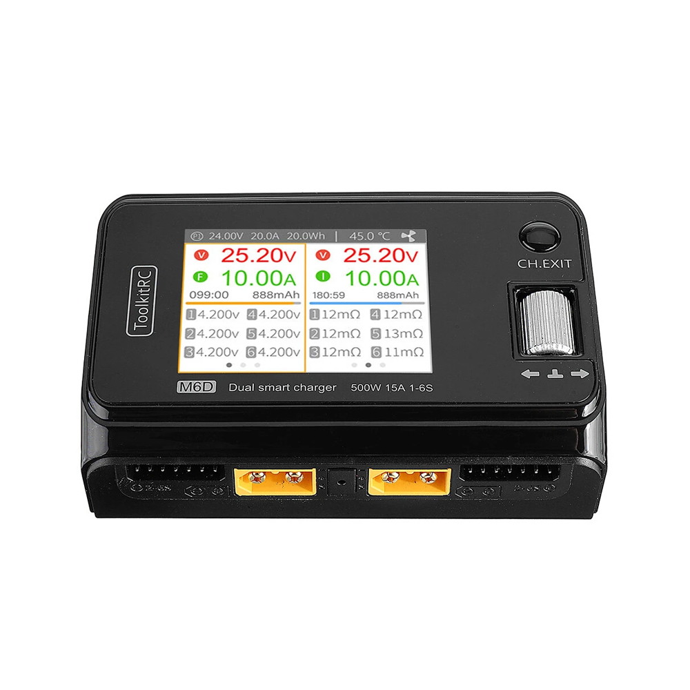 ToolKitRC M6D 500W 15A 1-6S DC Dual Smart Charger