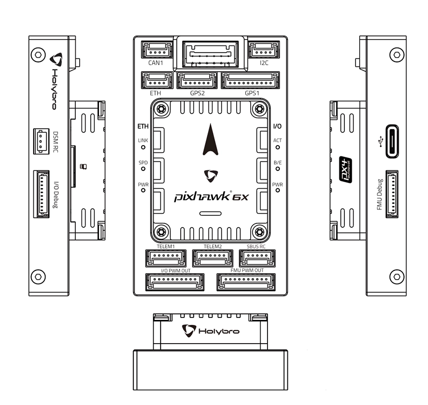 Holybro Pixhawk Mini Baseboard Diagram