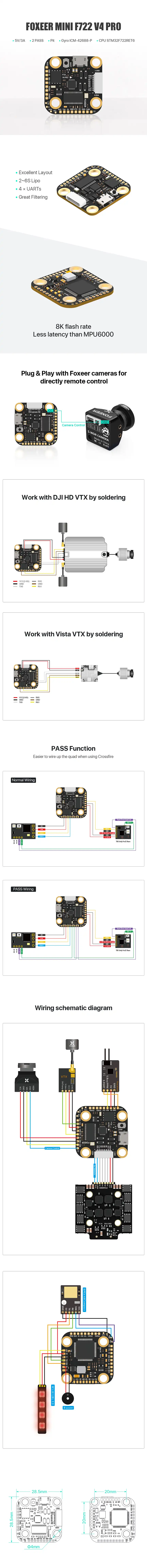 Foxeer F722 V4 Pro Flight Controller Infographic