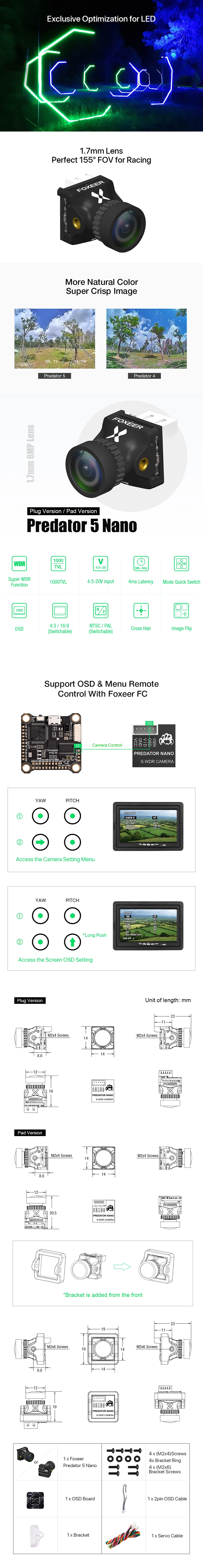 Foxeer Predator 5 Nano FPV Camera - Five33 Edition Infographic