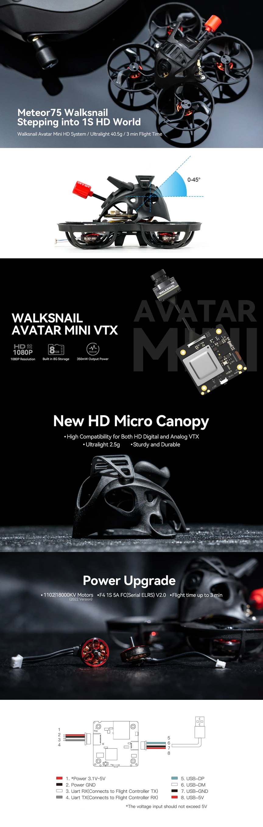 BetaFPV Meteor75 1S Brushless Whoop HD with Walksnail Avatar Mini VTX