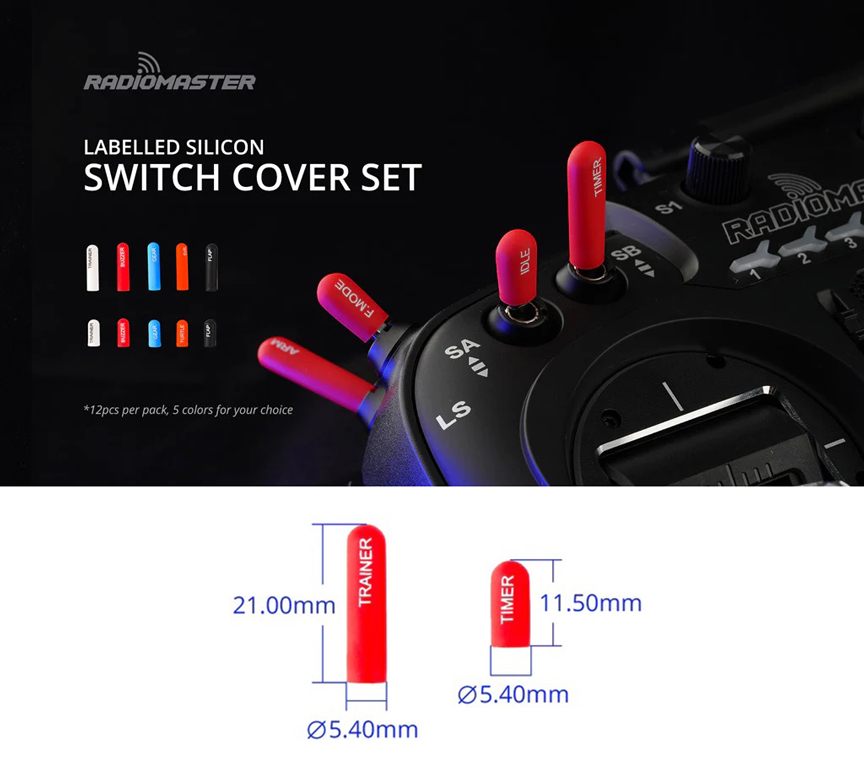 RadioMaster Labelled Silicon Switch Cover Set