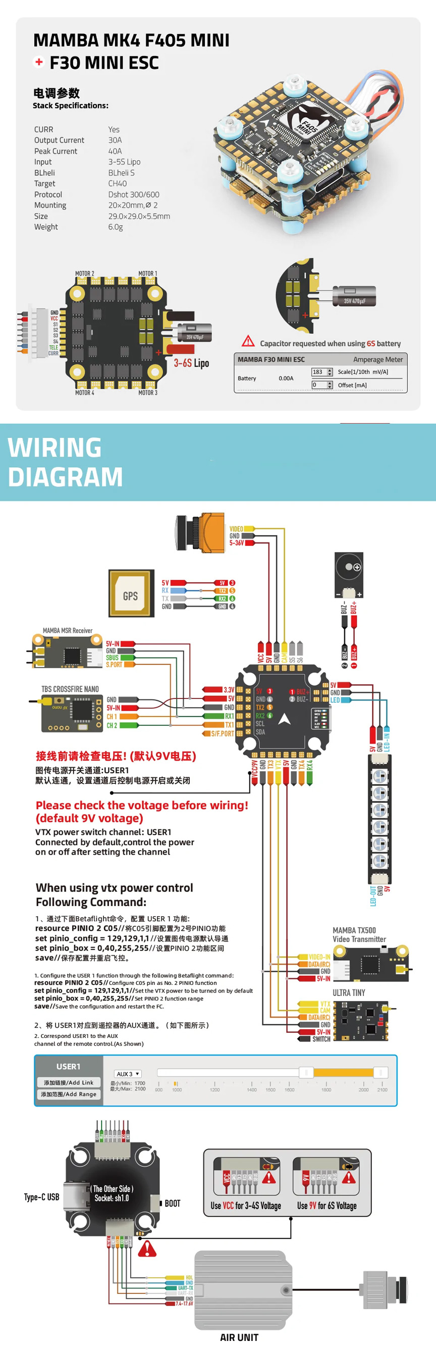 Diatone Mamba Mini Stack F405 30A