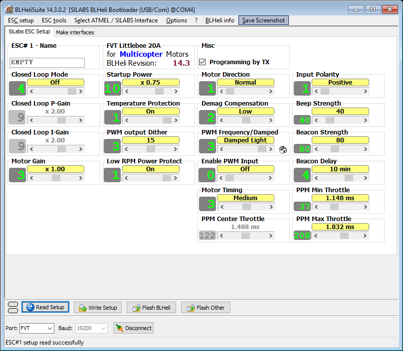 BLHeli Settings